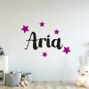 personalised name and stars wall sticker