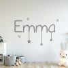 name with hanging stars wall sticker