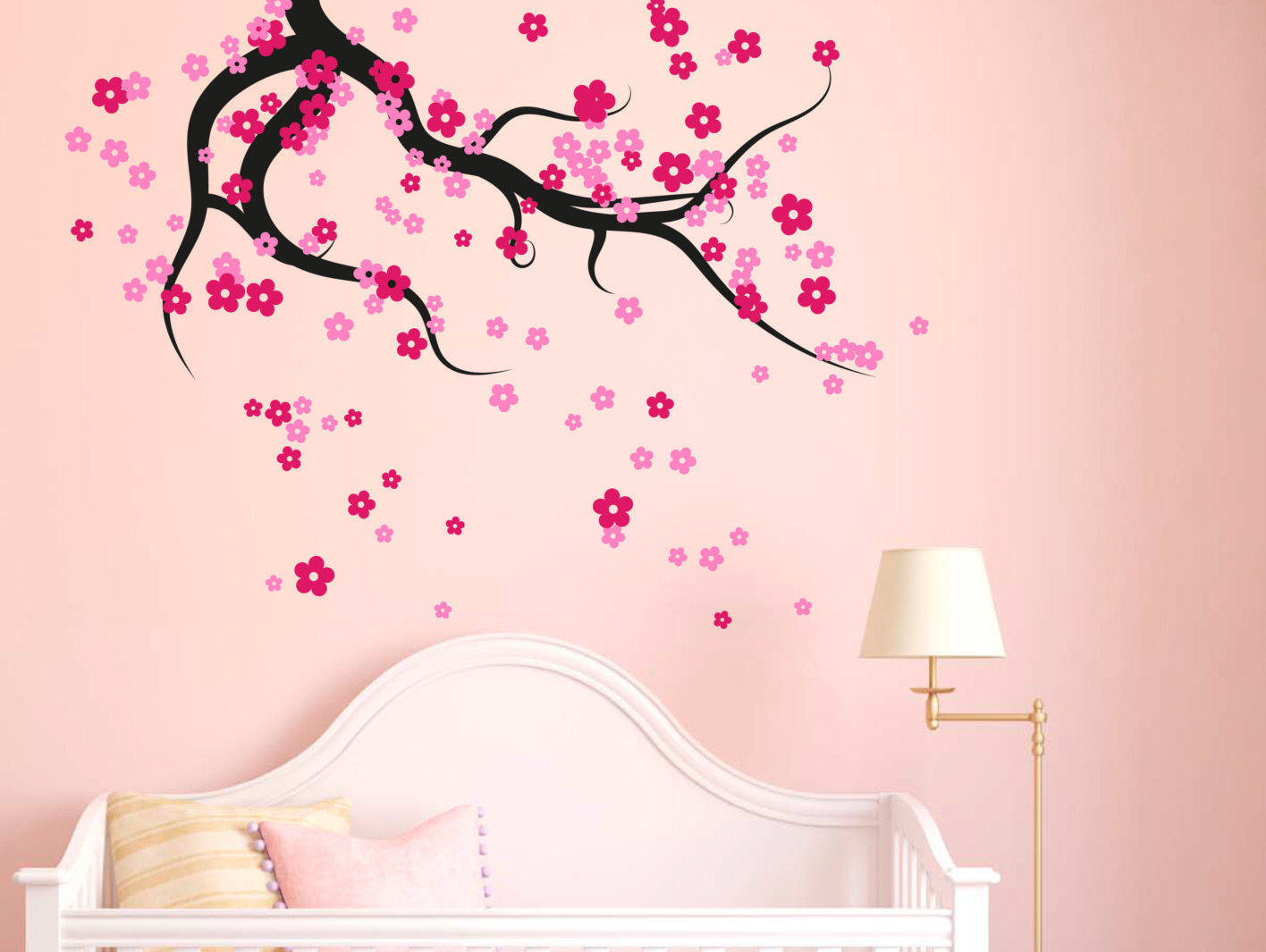 ceiling tree branch with falling blossoms