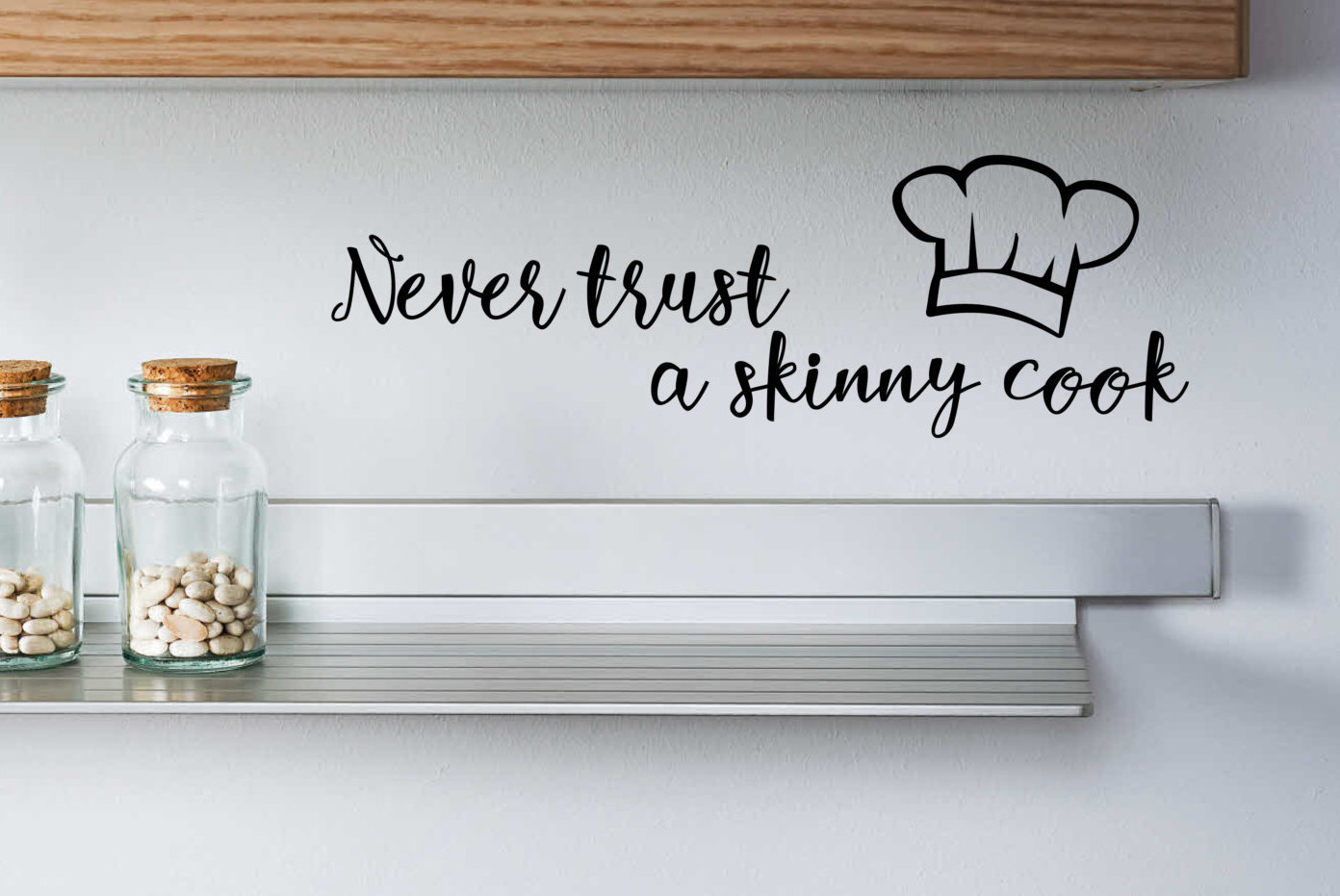 Never Trust A Skinny Cook Small Sticker