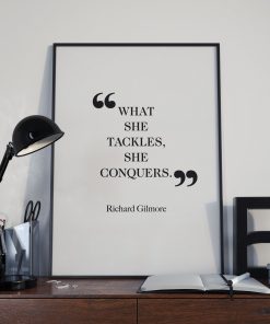 what she tackles she conquers wall print gilmore girls wall print gilmore girls wall art fox and canvas