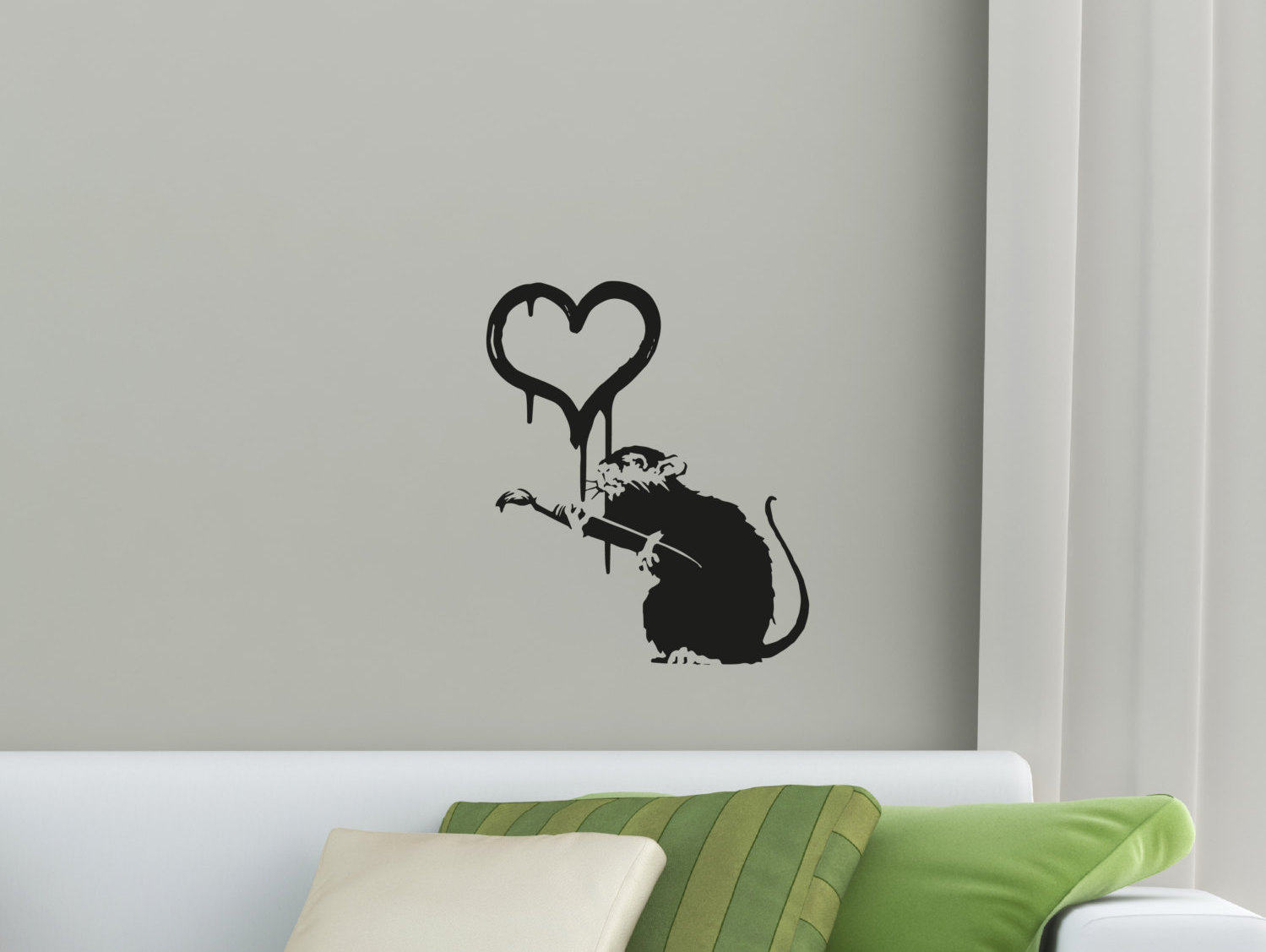 Banksy Love Rat Wall Sticker