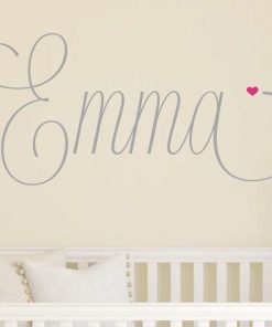 Script Name with Heart Wall Sticker